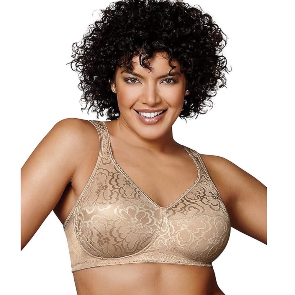 Playtex 36DD 18-Hour #4745 Ultimate Lift & Support Bra Satin Beige Wireless